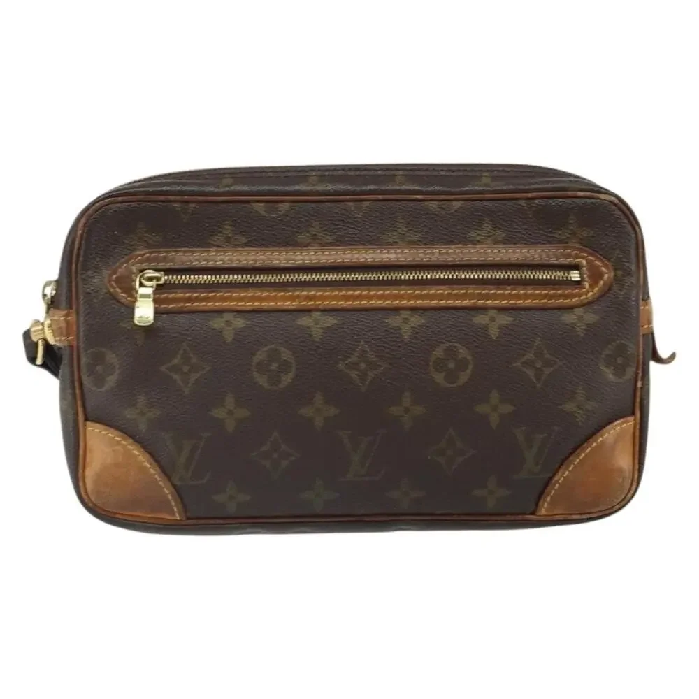 Louis Vuitton Monogram Marly Dragonne GM Clutch Bag Brown